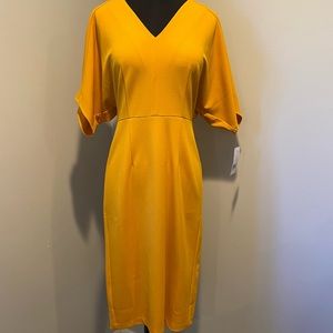 NWT Donna Morgan Yellow Sheath Dress Size 2
